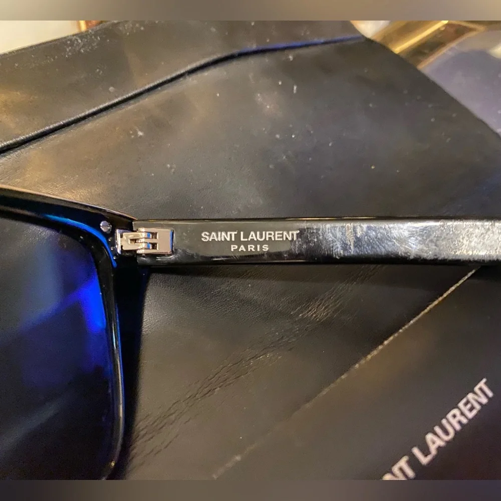 Saint Laurent Eyewear metallic bar sunglasses